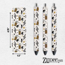 Yellow Checker Tumbler VINYL Pen Wrap