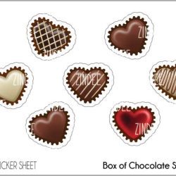 Box Of Chocolates (sticker sheet) White Gloss