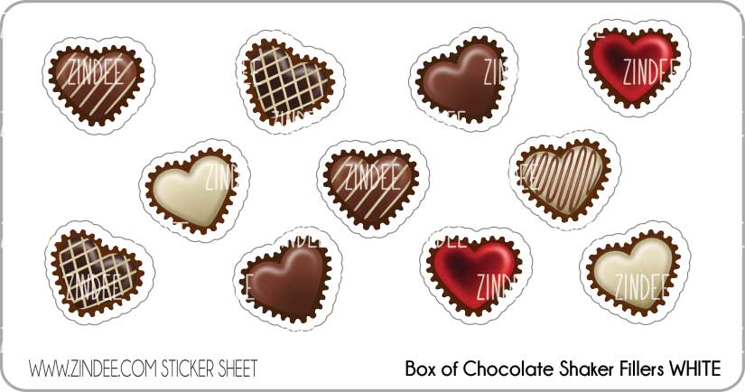 Box Of Chocolates (sticker sheet) White Gloss