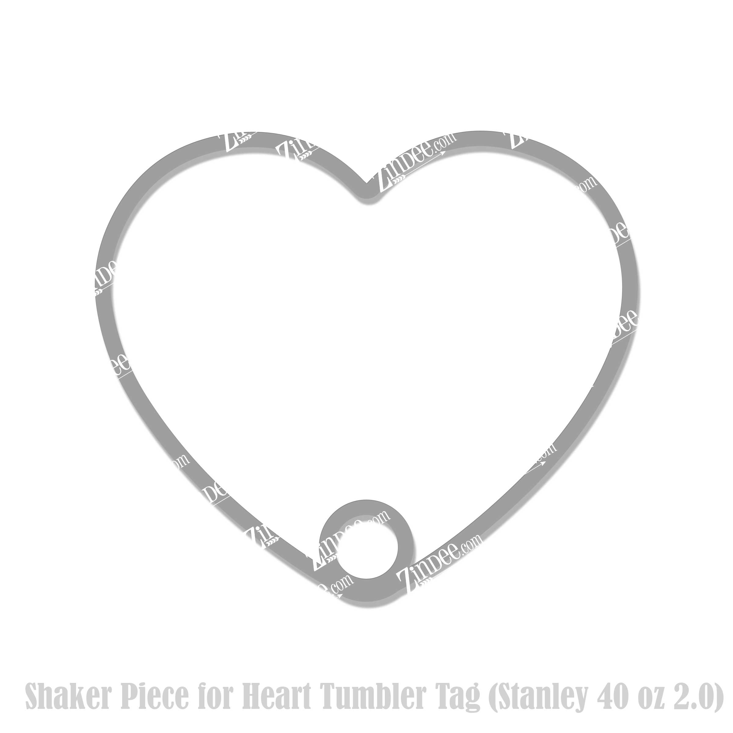 Heart Tumbler Tag Shaker Piece (Stanley 40 oz)