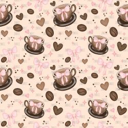 Coffee Bows seamless (vinyl)