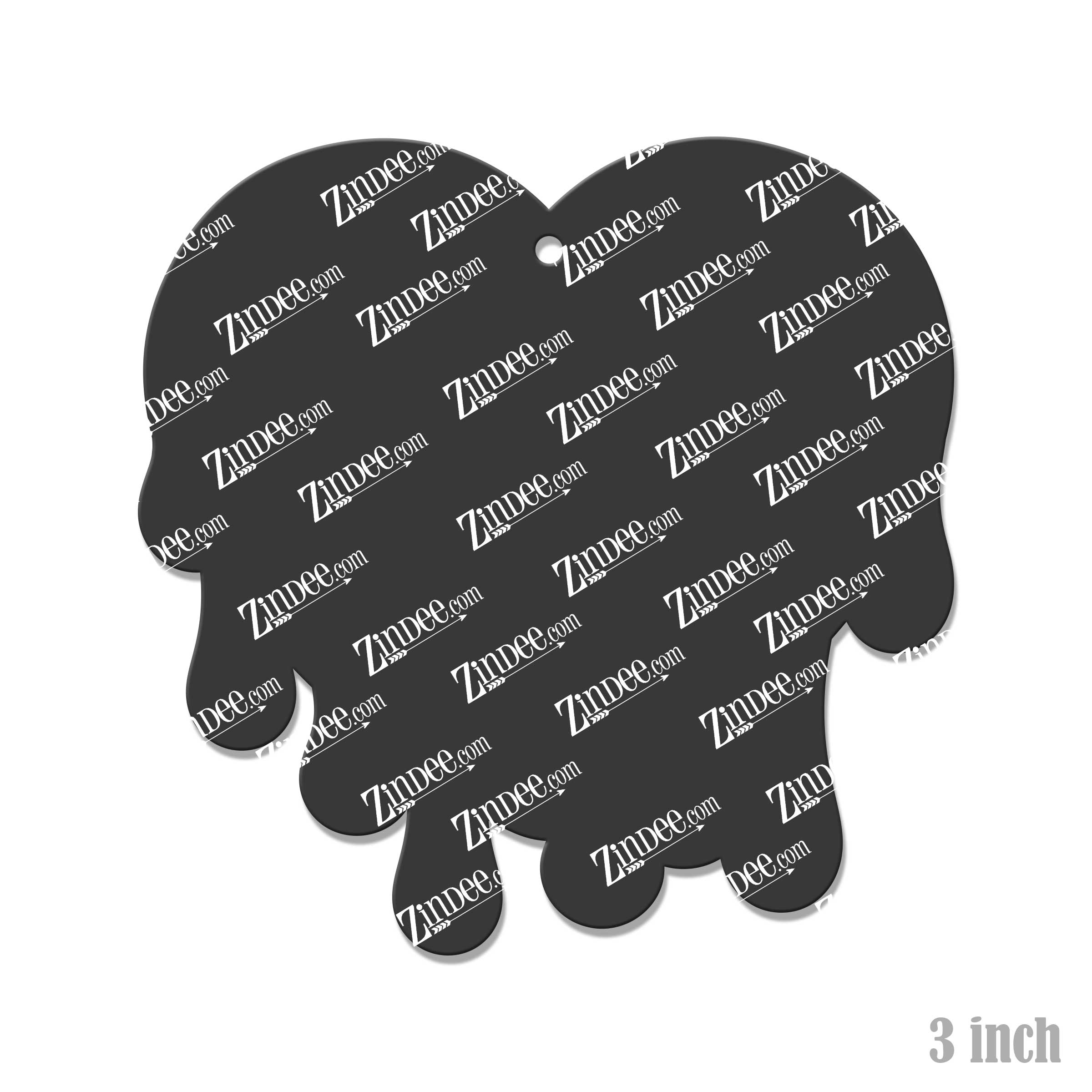 Drippy Heart (STRIPES) Acrylic Blank- Sticker- UV DTF (3 inch) - Image 2