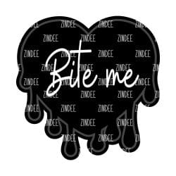 Drippy Heart (BITE ME) – Acrylic Keychain Blank (3") | Optional Sticker or UV DTF