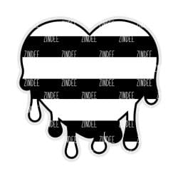 Drippy Heart (STRIPES) – Acrylic Keychain Blank (3") | Optional Sticker or UV DTF