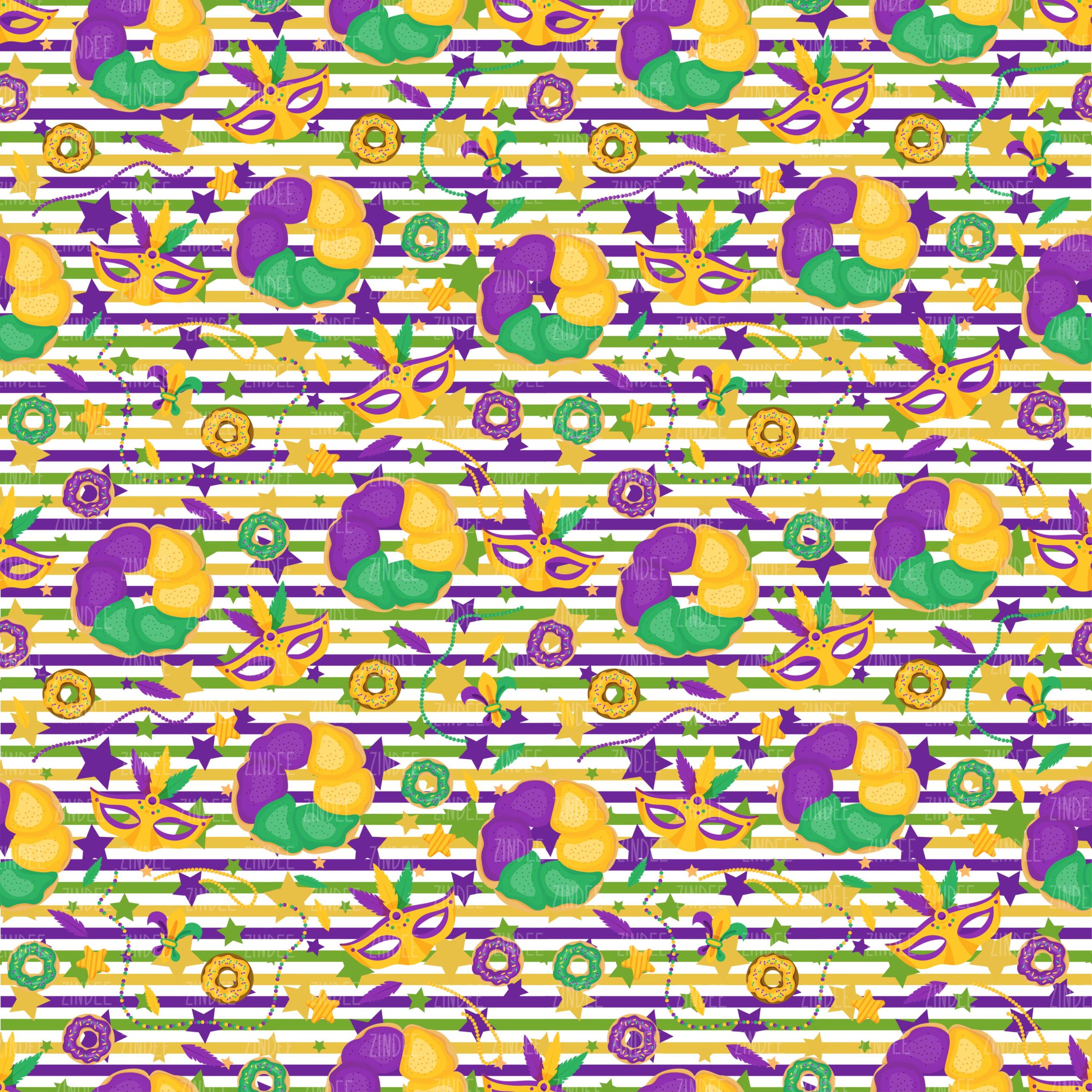 Mardi Gras Party seamless (vinyl)