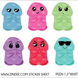 Peen 1.5" (sticker sheet) White Gloss