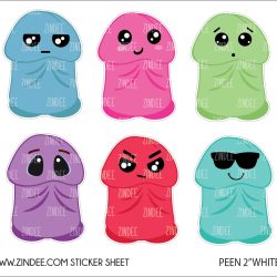 Peen 2" (sticker sheet) White Gloss