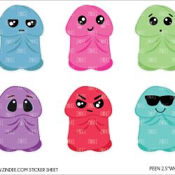 Peen 2.5" (sticker sheet) White Gloss