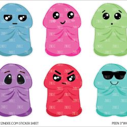 Peen 3" (sticker sheet) White Gloss