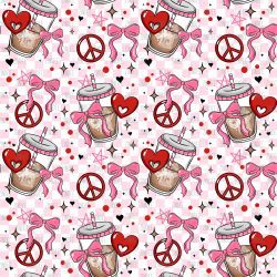 Pink Iced Coffee seamless (vinyl)