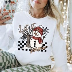Snowman Let It Snow DTF Transfer