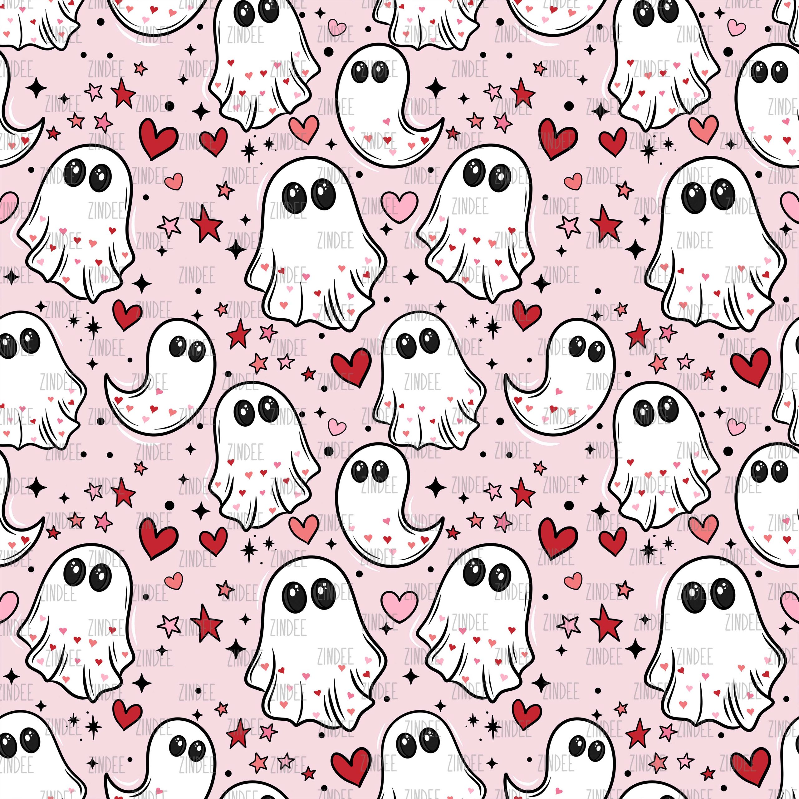 Valentines Love Ghost seamless (vinyl)