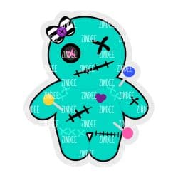 Voodoo Doll (TEAL) Acrylic Blank- Sticker- UV DTF (1.5 inch)