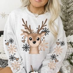 Winter Deer DTF Transfer (w/optional sleeve design)