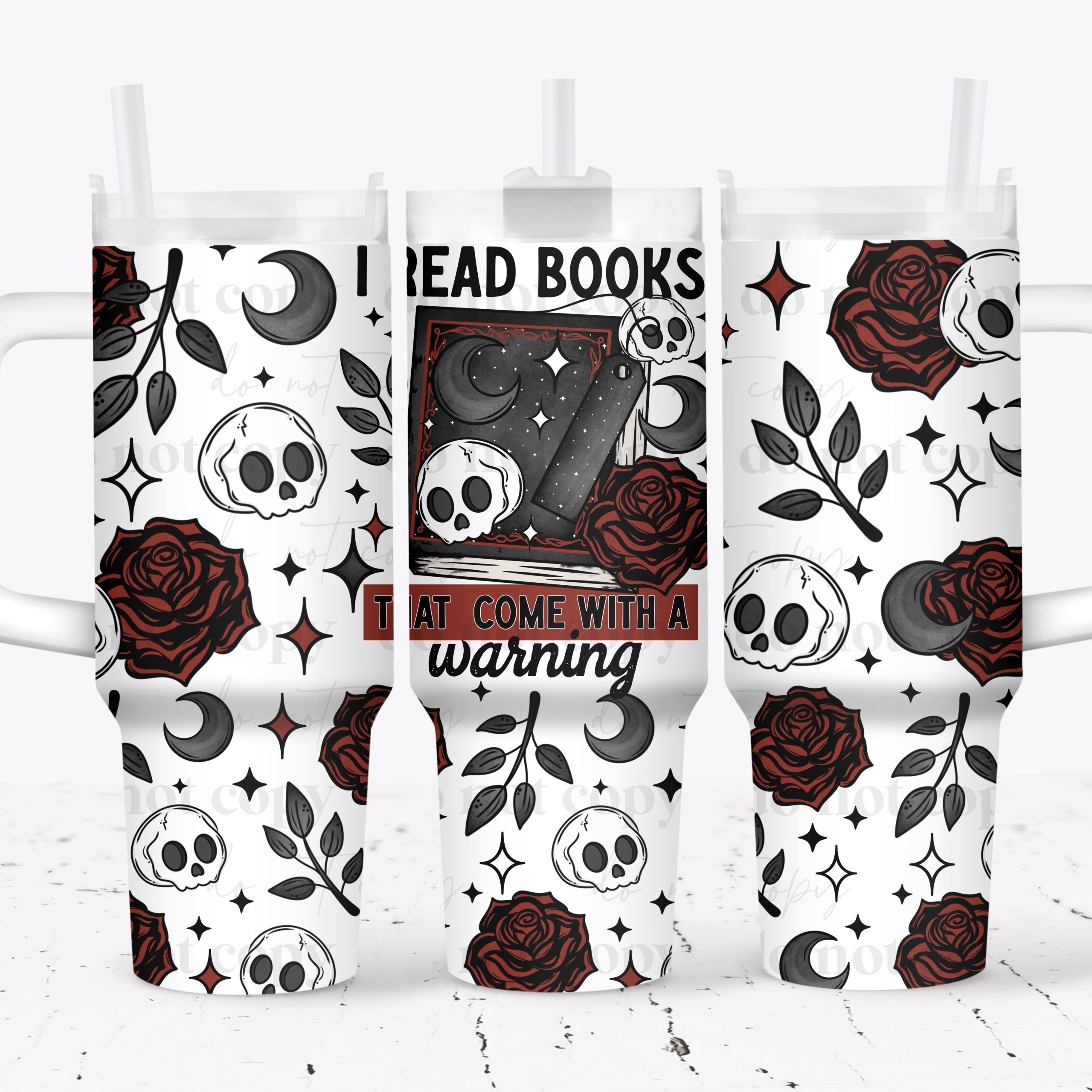 Books With A Warning UV DTF Tumbler Wrap 40oz