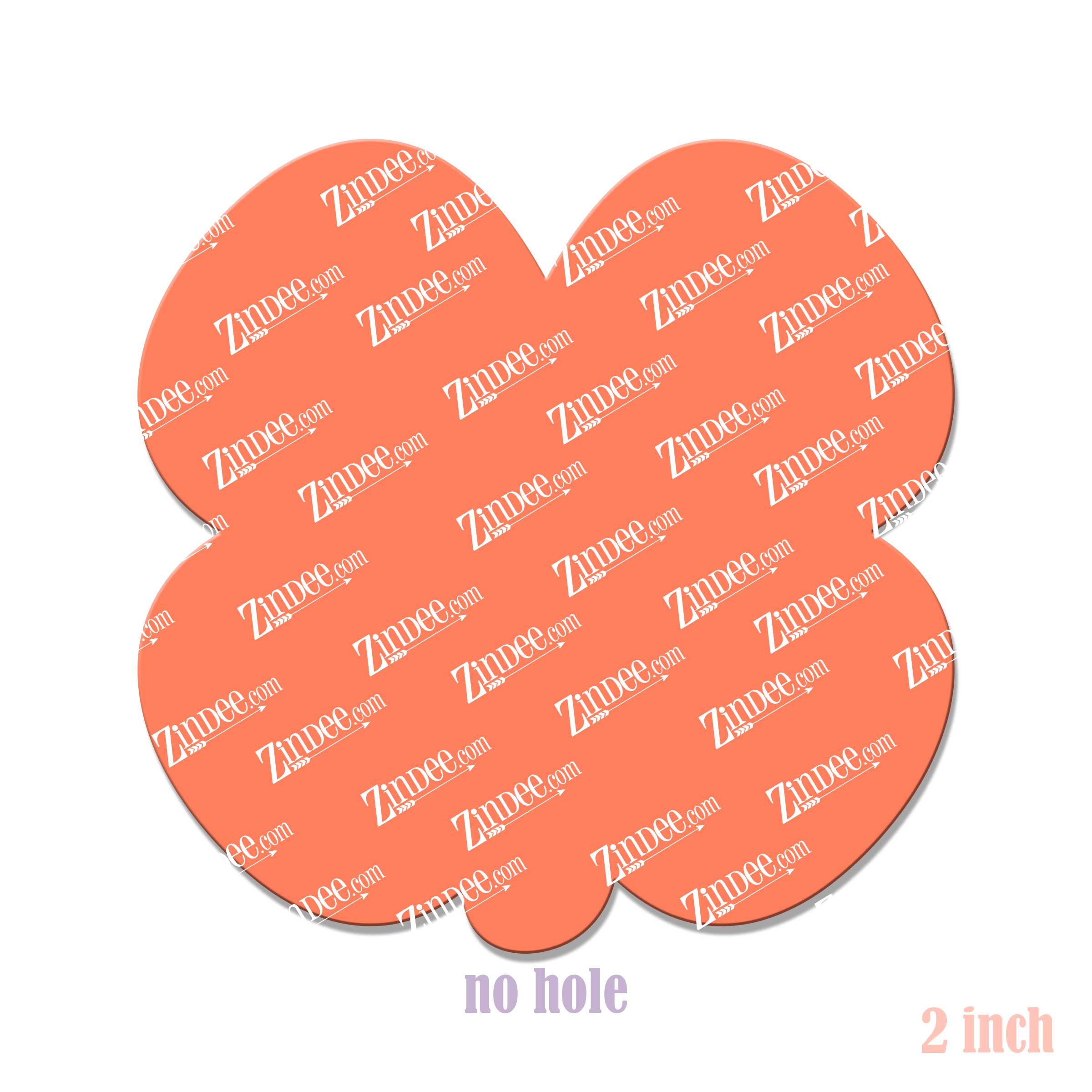 Chubby Clover 2 inch (lightweight acrylic) NO HOLE