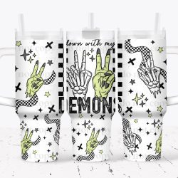 Down With My Demons UV DTF Tumbler Wrap 40oz