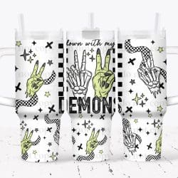 Down With My Demons UV DTF Tumbler Wrap 40oz