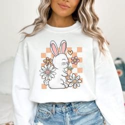 Easter Bunny Checkered DTF Transfer