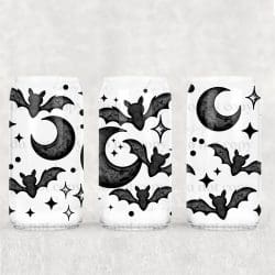 Flying Bats And Moons UV DTF Can Wrap