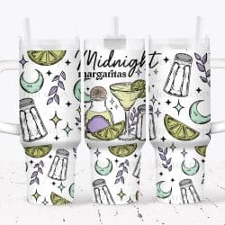 Midnight Margaritas UV DTF Tumbler Wrap 40oz