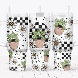 Monstera Flower UV DTF Tumbler Wrap 40oz