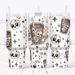 Morning Brew Skulls UV DTF Tumbler Wrap 40oz