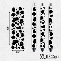Cow Print (black) UV DTF Pen Wrap
