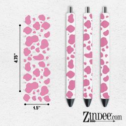 Cow Print (pink) UV DTF Pen Wrap