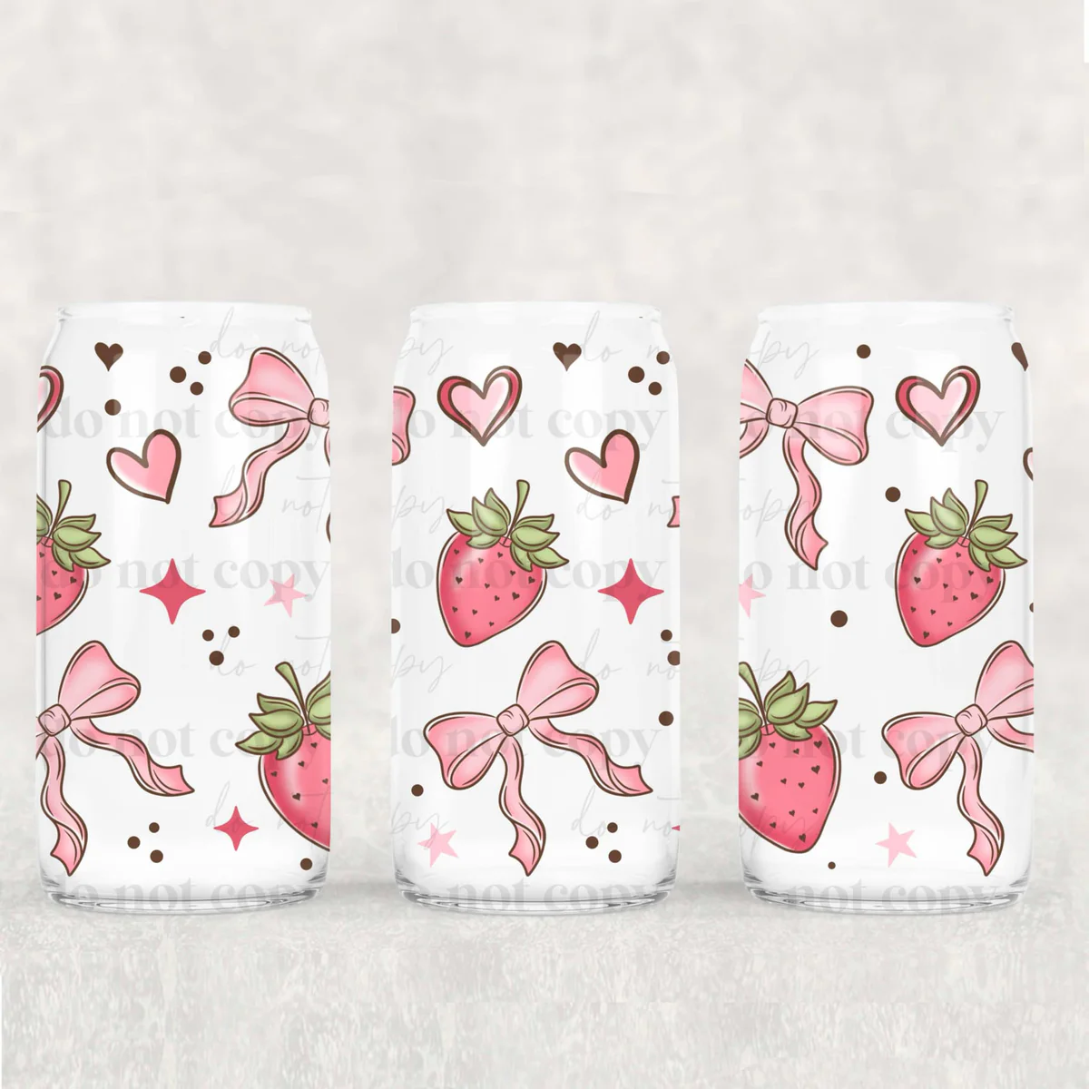 Berry Bow UV DTF Can Wrap