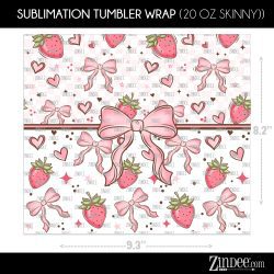 Alternative view of Berry Bow (Sublimation Wrap) 20 oz Skinny