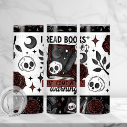 Books With A Warning (Sublimation Wrap) 20 oz Skinny