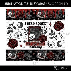 Alternative view of Books With A Warning (Sublimation Wrap) 20 oz Skinny