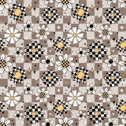 Brown Checker Florals seamless (vinyl)