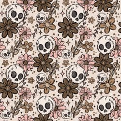 Brown Floral Skellie seamless (vinyl)