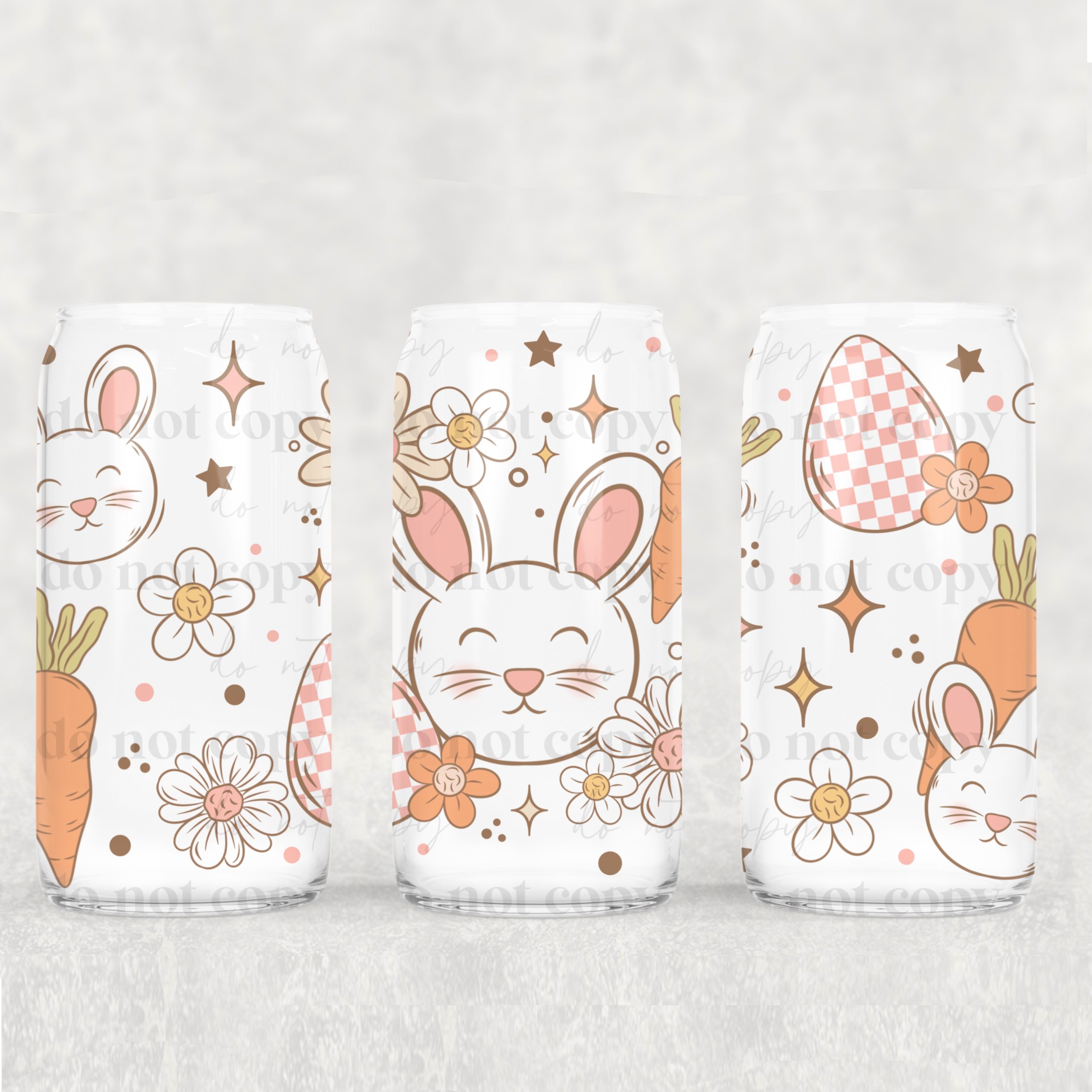Bunny Retro UV DTF Can Wrap