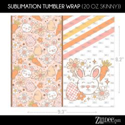 Alternative view of Bunny Retro (Sublimation Wrap) 20 oz Skinny