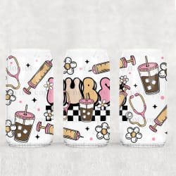 Checker Nurse UV DTF Can Wrap
