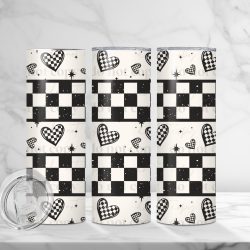 Checker Hearts (Sublimation Wrap) 20 oz Skinny