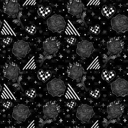 Checker Hearts And Roses seamless (vinyl)