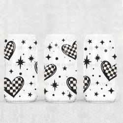 Checker Hearts UV DTF Can Wrap