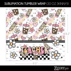 Alternative view of Checker Teacher (Sublimation Wrap) 20 oz Skinny