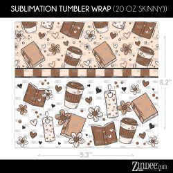 Alternative view of Coffee And Books (Sublimation Wrap) 20 oz Skinny