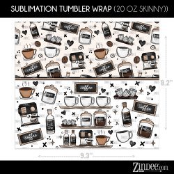 Alternative view of Coffee Bar (Sublimation Wrap) 20 oz Skinny