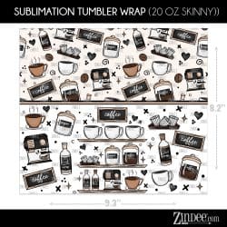 Alternative view of Coffee Bar (Sublimation Wrap) 20 oz Skinny