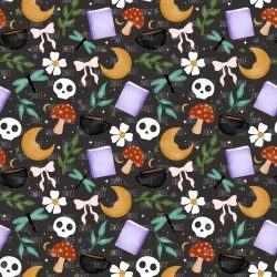 Cottagecore Doodle Books seamless (vinyl)