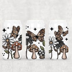 Cottagecore Butterfly UV DTF Can Wrap