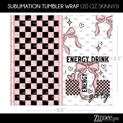 Alternative view of Energy Drink Girly (Sublimation Wrap) 20 oz Skinny