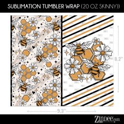Alternative view of Fuzzy Bees (Sublimation Wrap) 20 oz Skinny