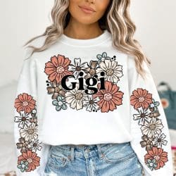 Gigi Floral DTF Transfer (w/optional sleeve design)